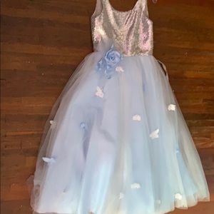 I am selling a blue butterfly dress!